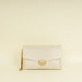 Chanel Light Beige CC Chevron Medal Flap Clutch