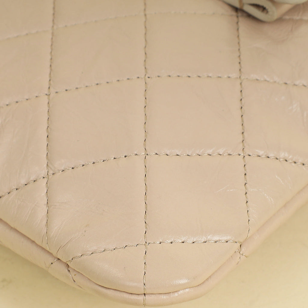 Chanel Beige Pink Logo Night By The C Pouch Clutch