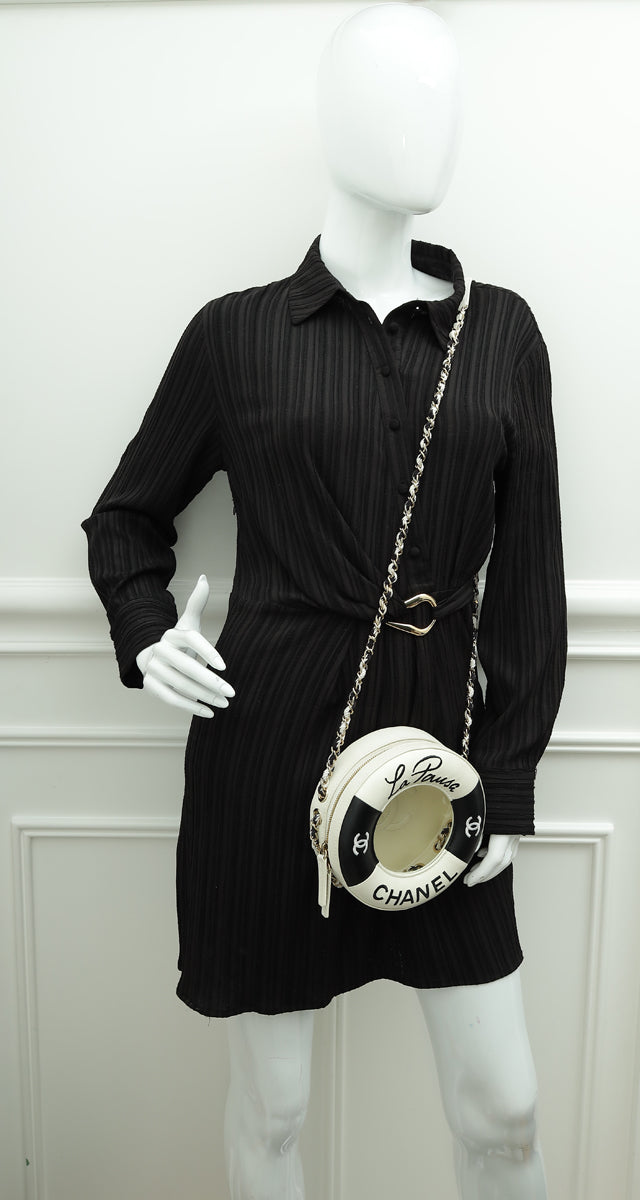 Chanel Bicolor CC Coco Lifesaver Round Crossbody Bag
