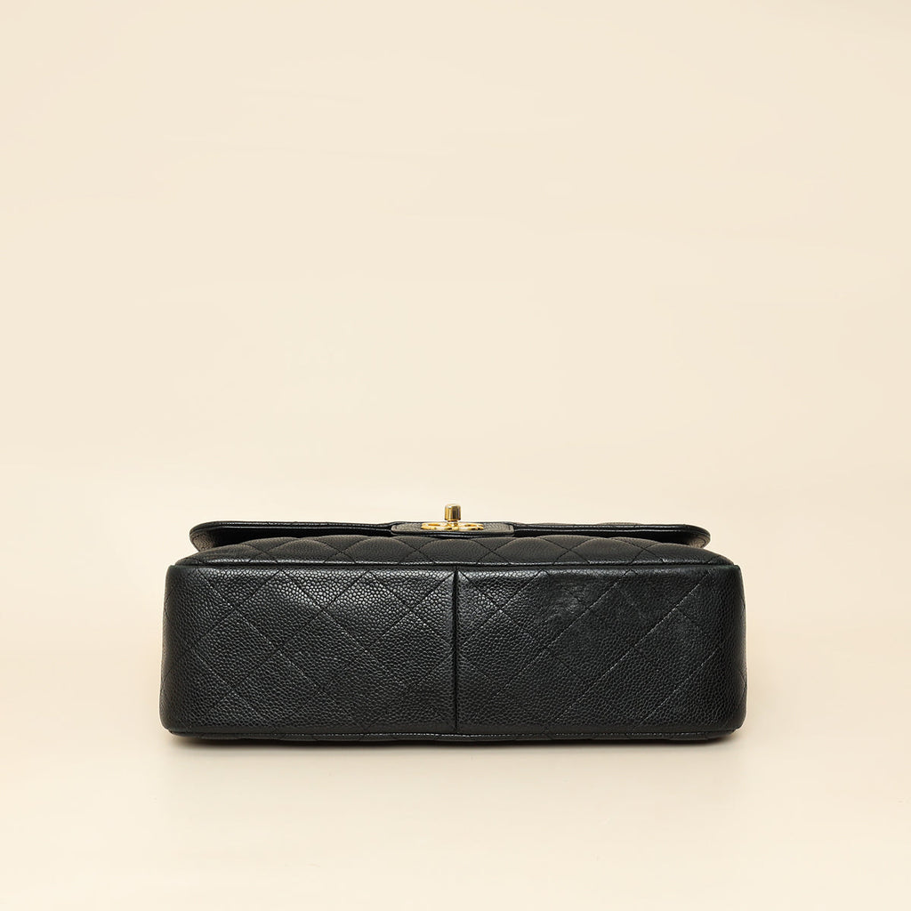 Chanel Black CC Classic Double Flap Jumbo Bag