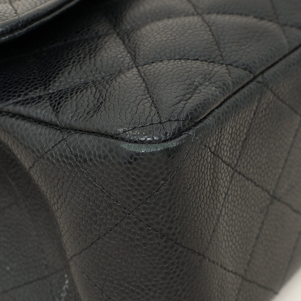 Chanel Black CC Classic Double Flap Jumbo Bag