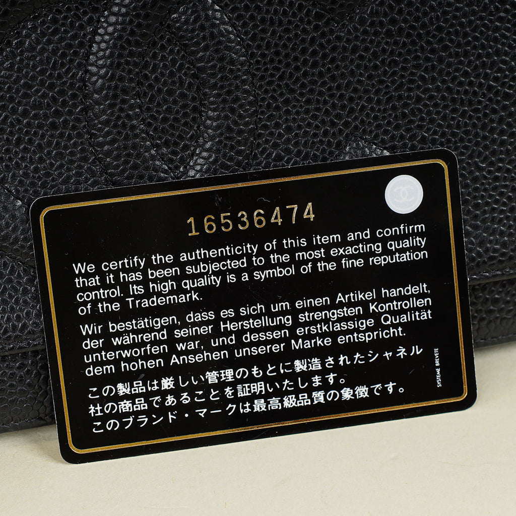 Chanel Black CC Timeless Wallet On Chain