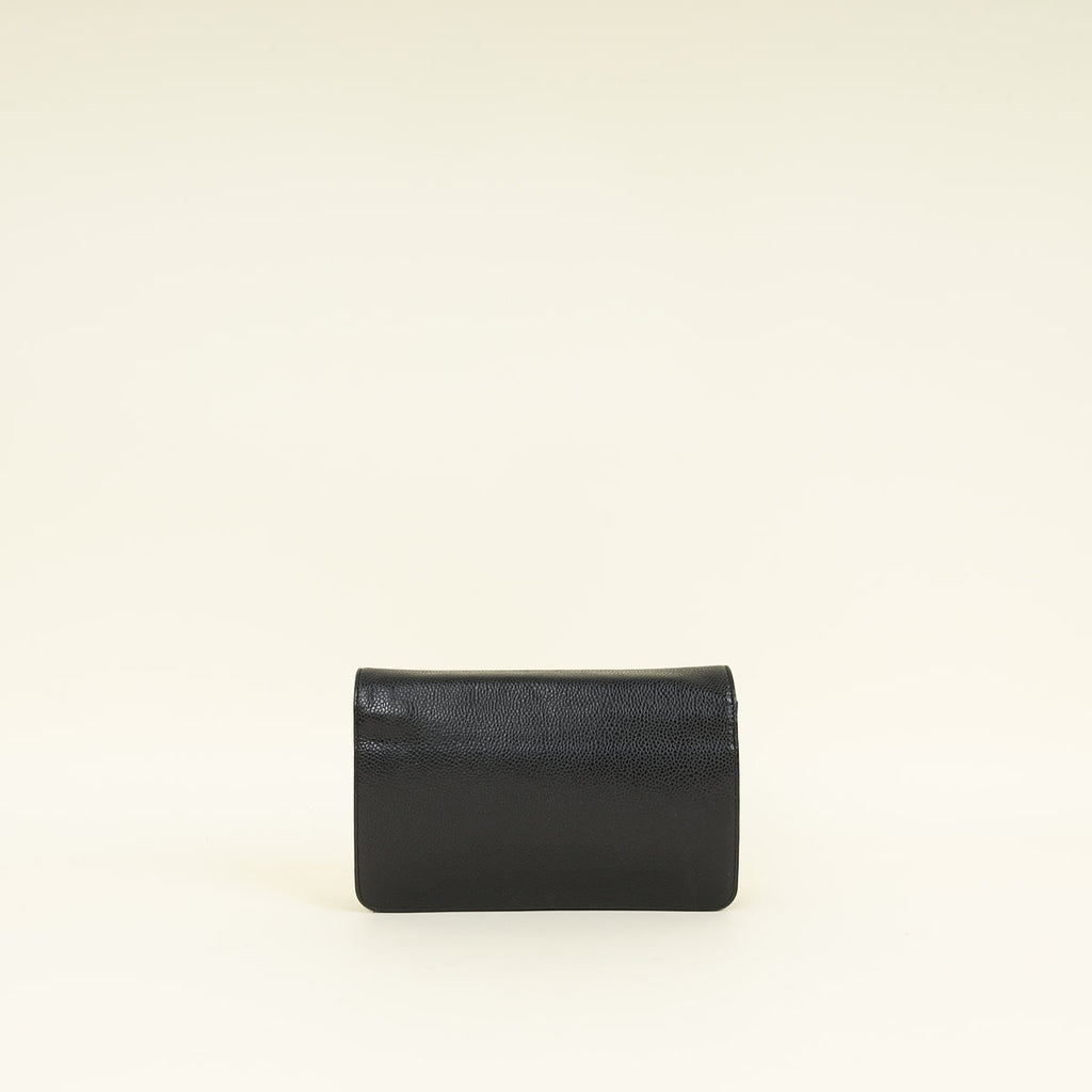 Chanel Black CC Timeless Wallet On Chain