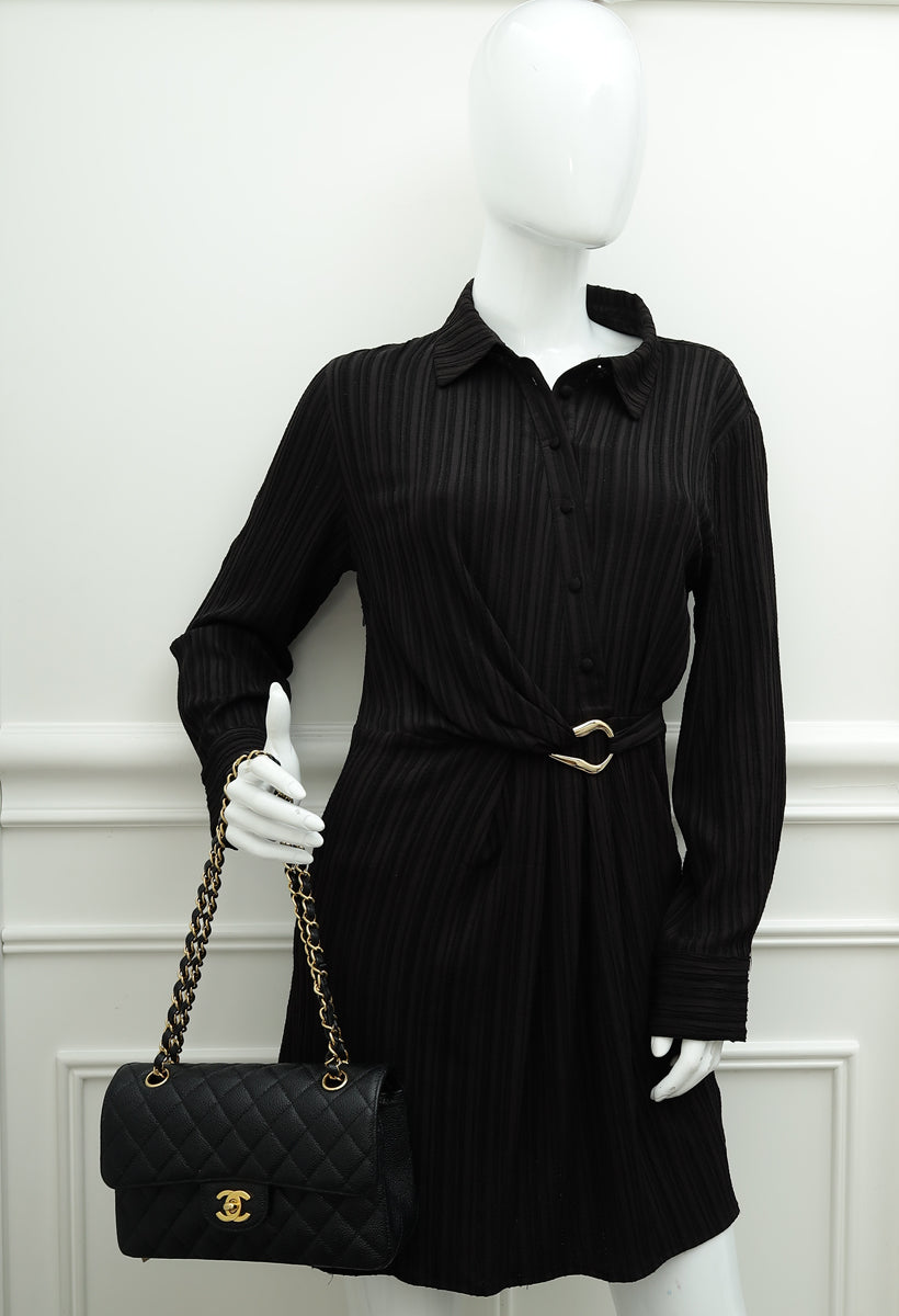 Chanel Black CC Classic Double Flap Small Bag