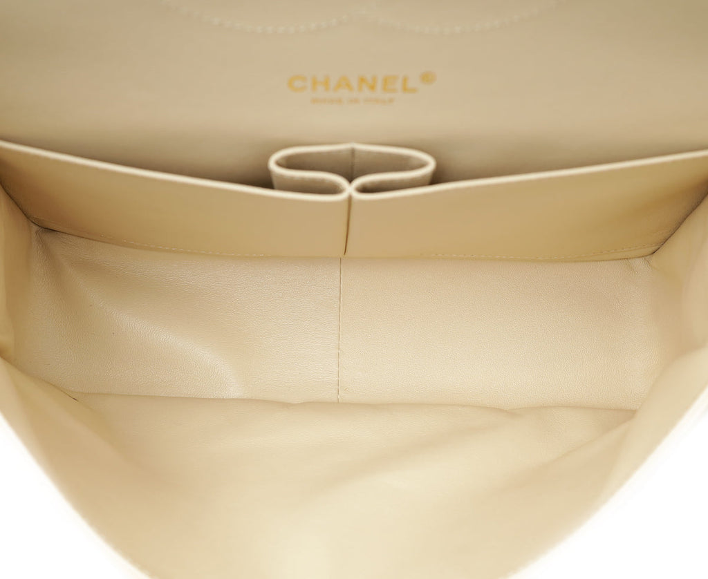 Chanel Beige Classic Double Flap Jumbo Bag