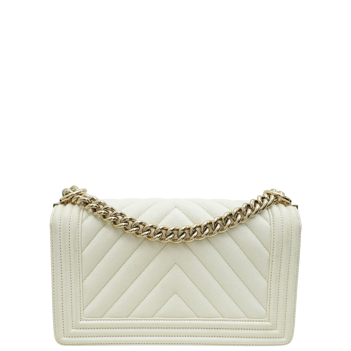 Chanel White Le Boy Medium Shoulder Bag