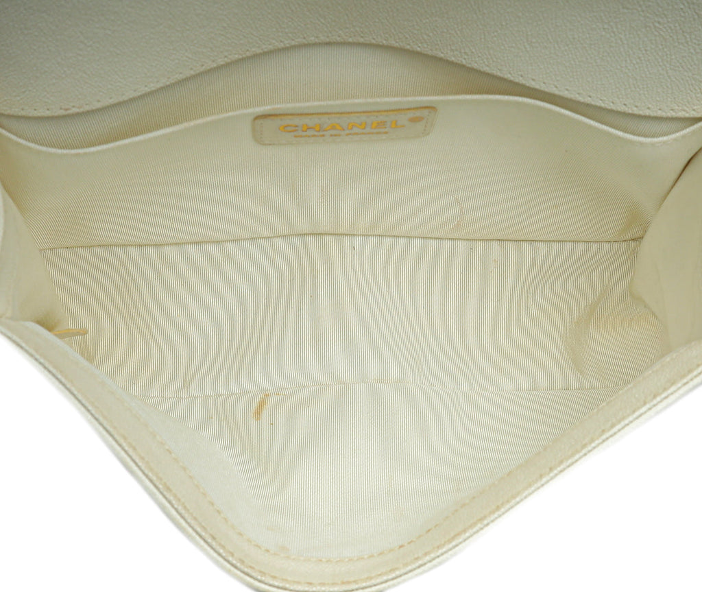 Chanel White Le Boy Medium Shoulder Bag