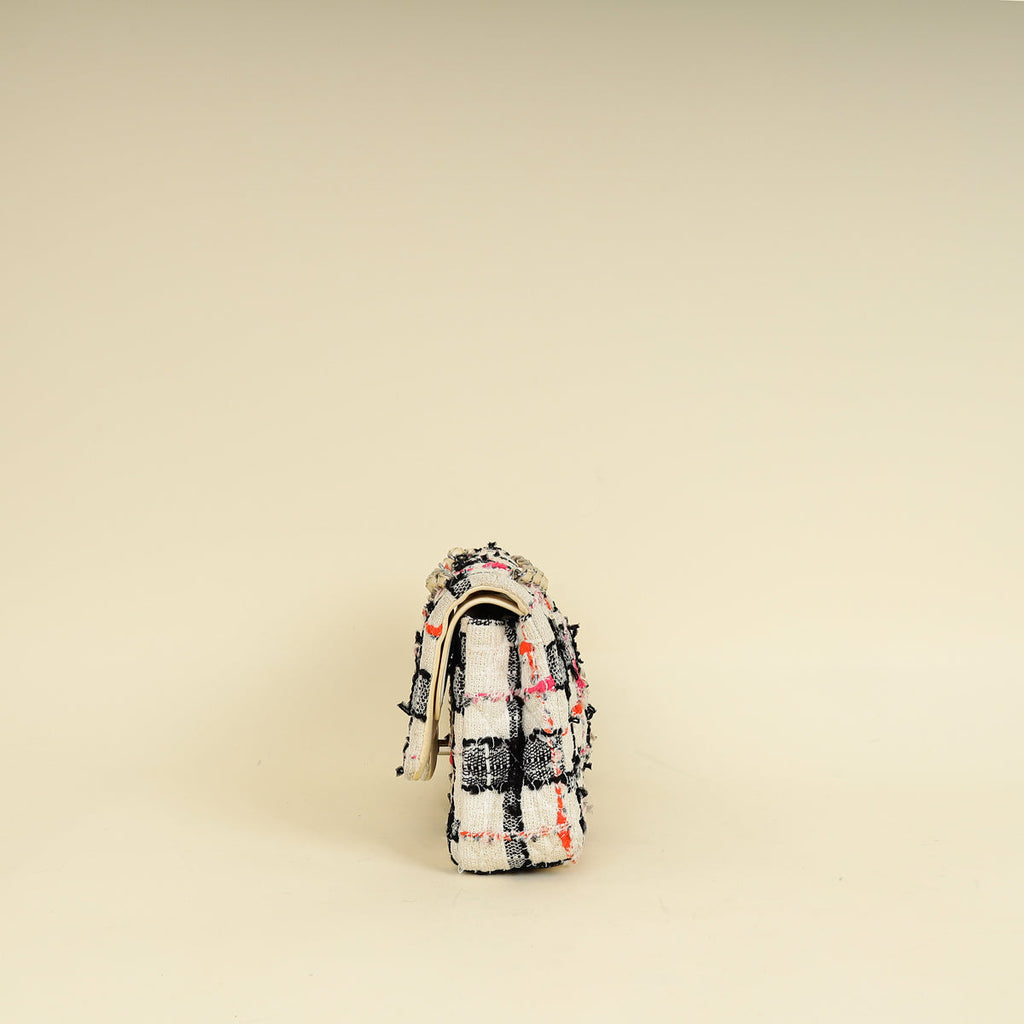 Chanel Bicolor CC Classic Double Flap Tweed Medium Bag