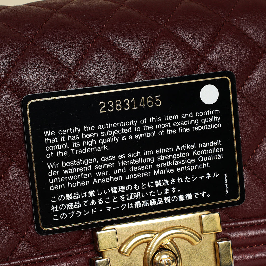 Chanel Burgundy Le Boy Small Flap Bag