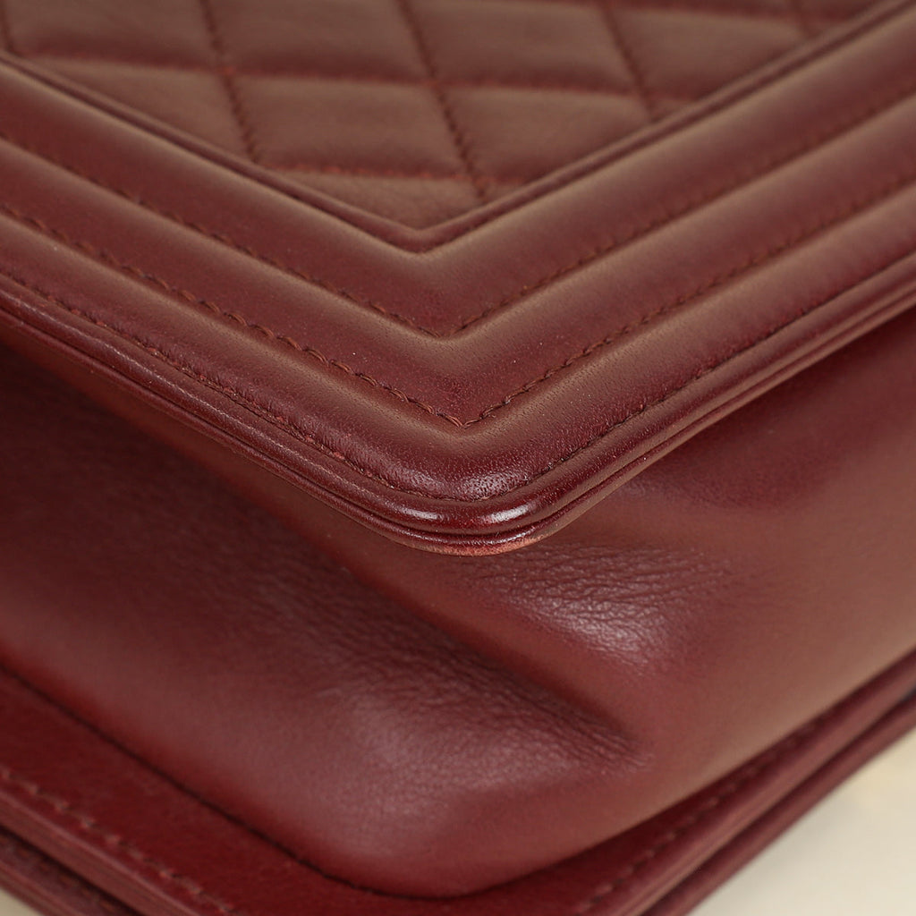 Chanel Burgundy Le Boy Small Flap Bag