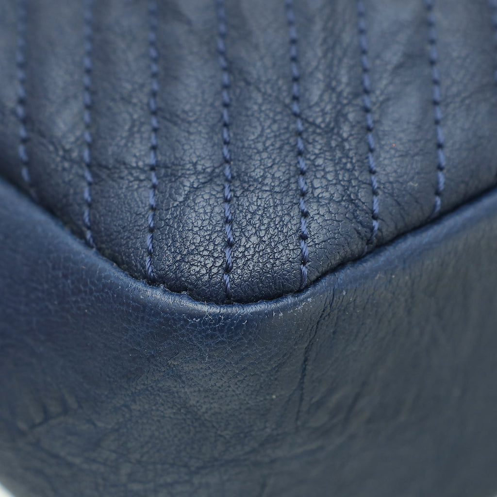 Chanel Blue Surpique Flap Medium Bag