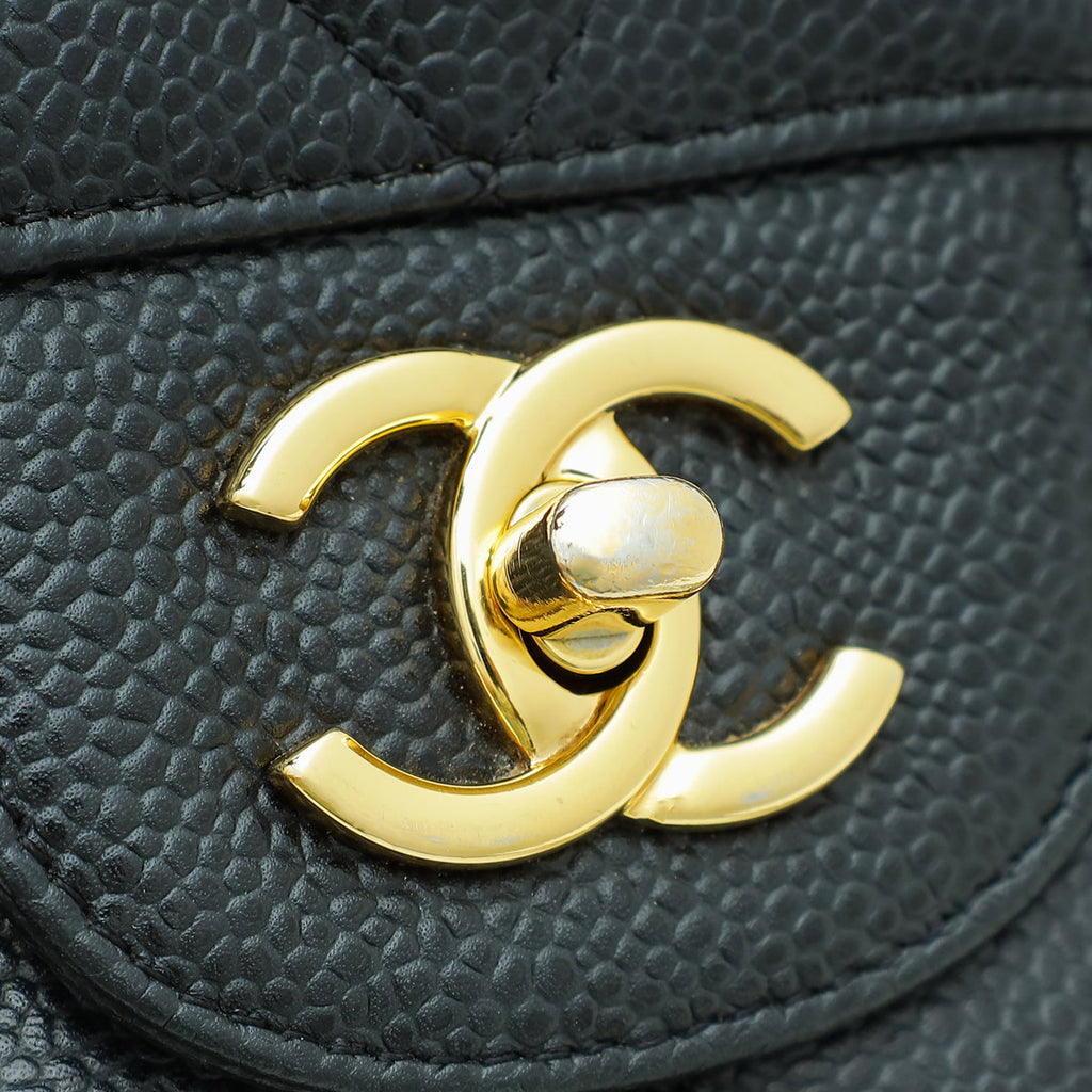 Chanel Black CC Classic Double Flap Jumbo Bag