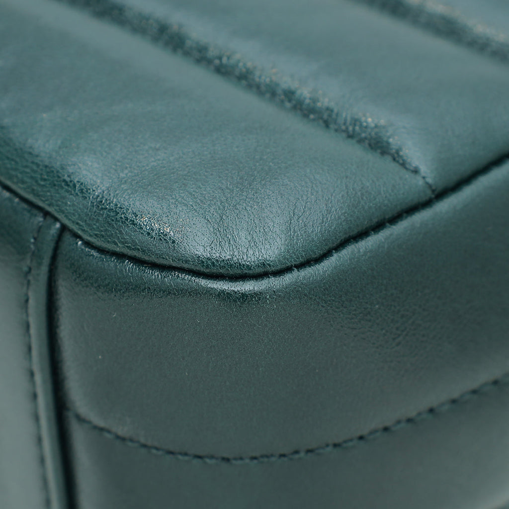 Chanel Forest Green Double Chevron Flap Bag