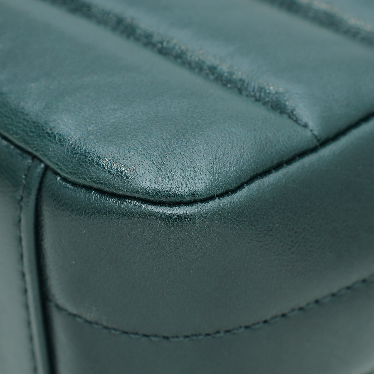 Chanel Forest Green Double Chevron Flap Bag