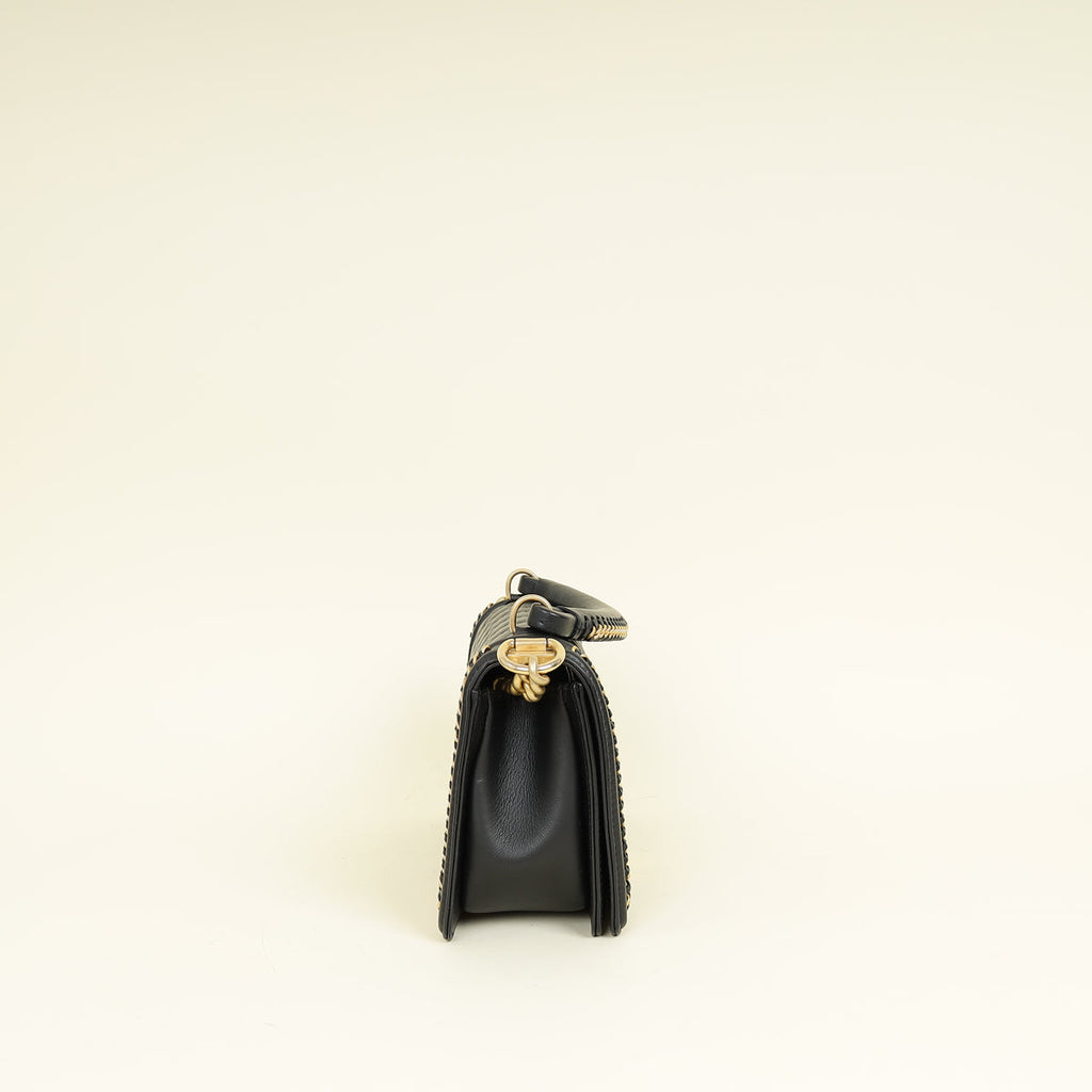 Chanel Black Le Boy Top Handle Medium Chain Bag
