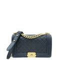 Chanel Navy Blue Le Boy Medium Flap Bag