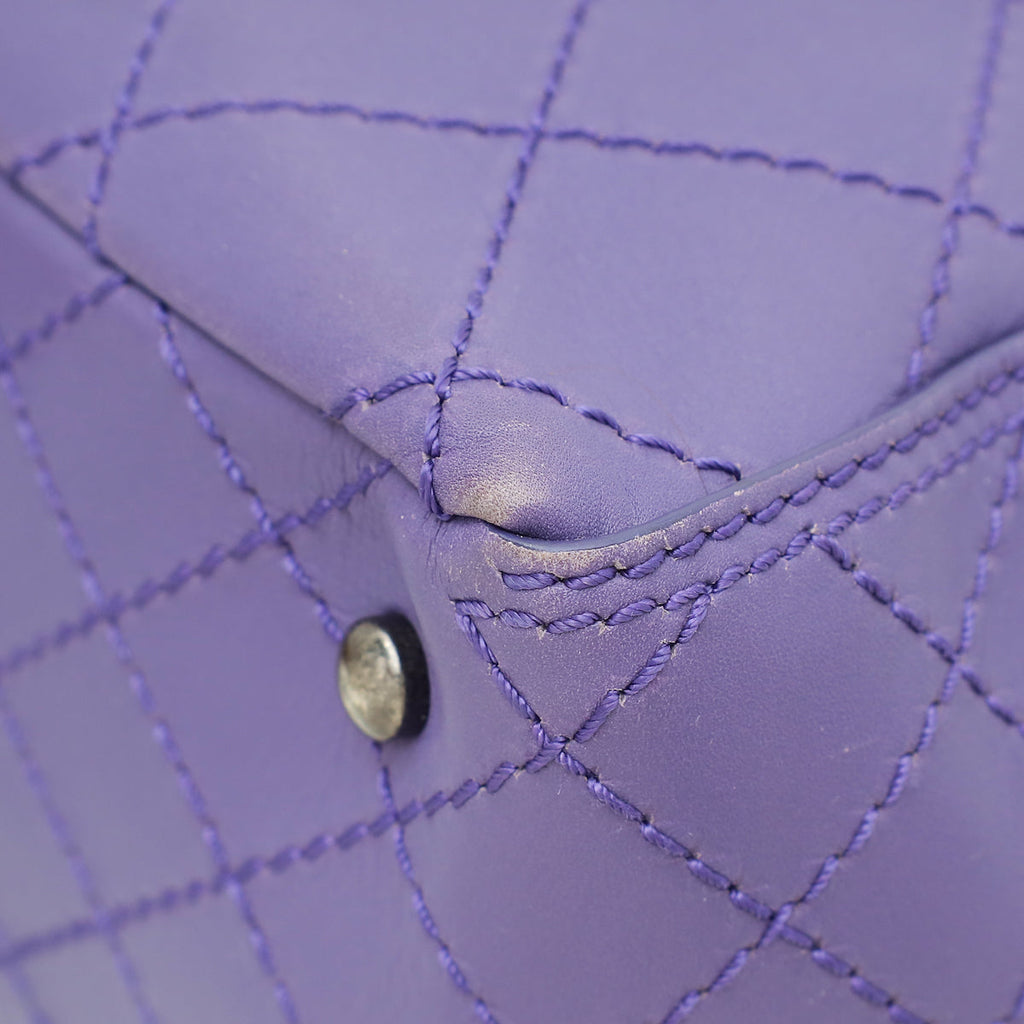 Chanel Purple CC Pocket Tote Quilted Medium Bag