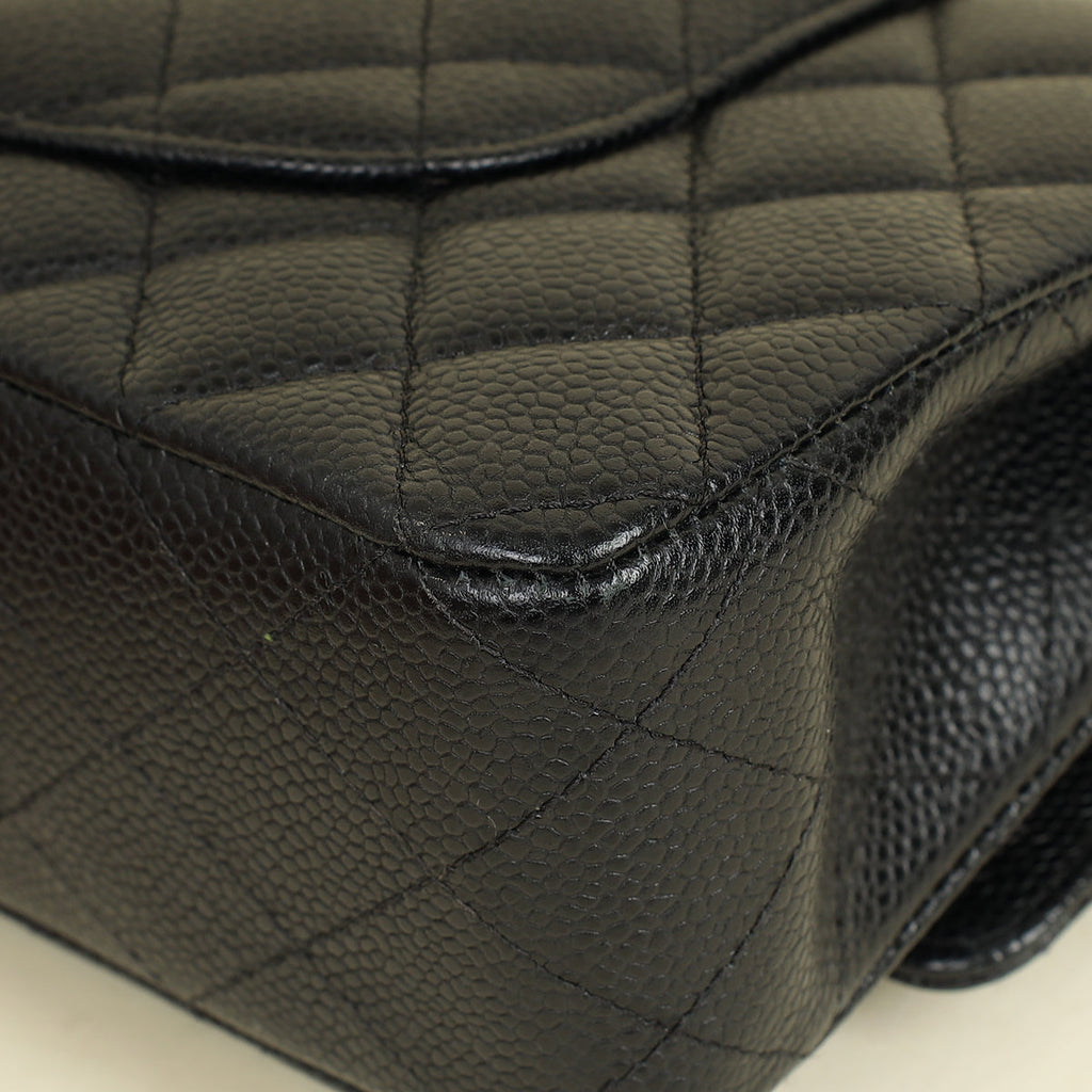 Chanel Black CC 11.12 Classic Double Flap Medium Bag