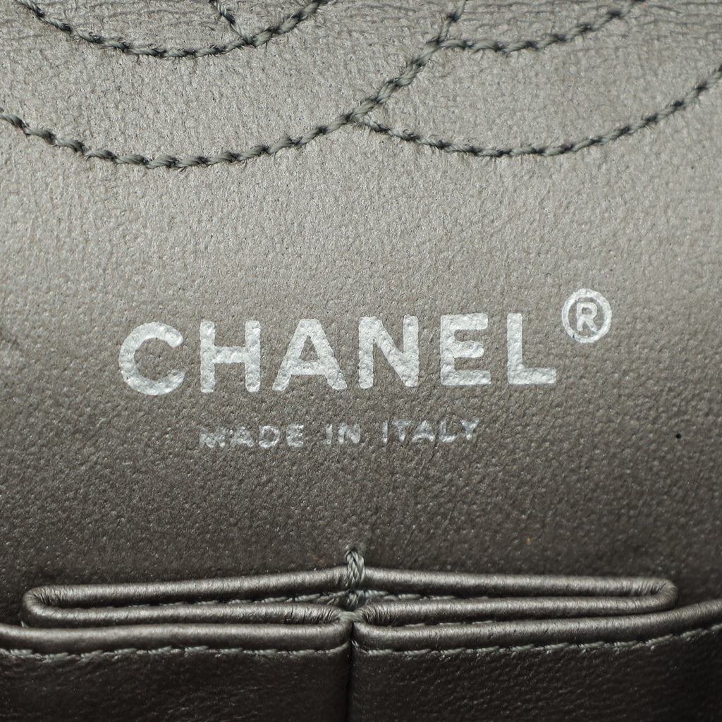 Chanel Metallic Grey 2.55 Reissue Mini Double Flap Bag