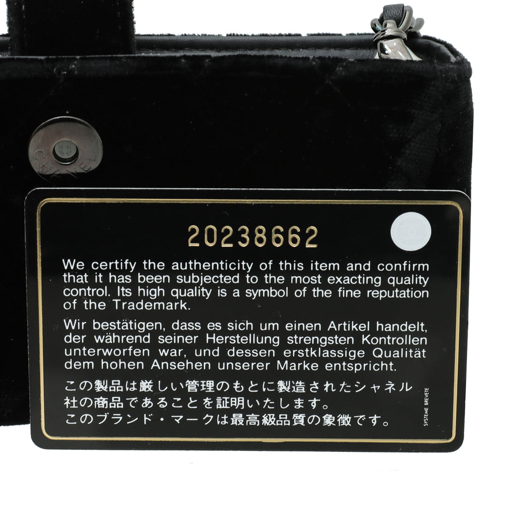 Chanel CC So Black Velvet Phone Holder Crossbody