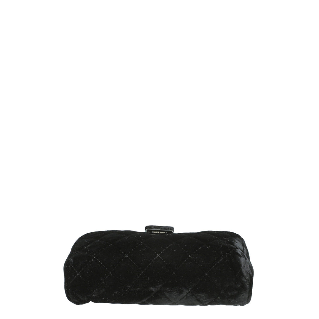 Chanel CC So Black Velvet Phone Holder Crossbody