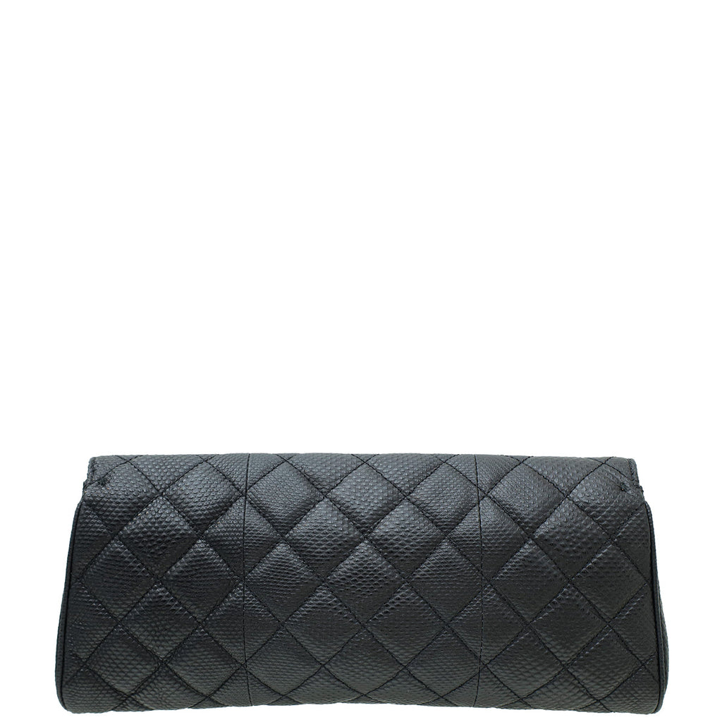 Chanel Black CC Karung Flap Clutch