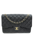 Chanel Black CC Classic Double Flap Jumbo Bag