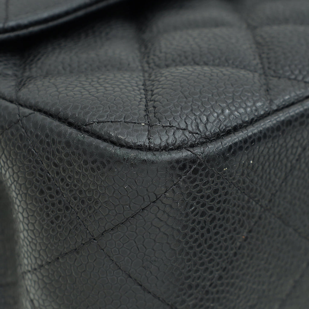 Chanel Black CC Classic Double Flap Jumbo Bag