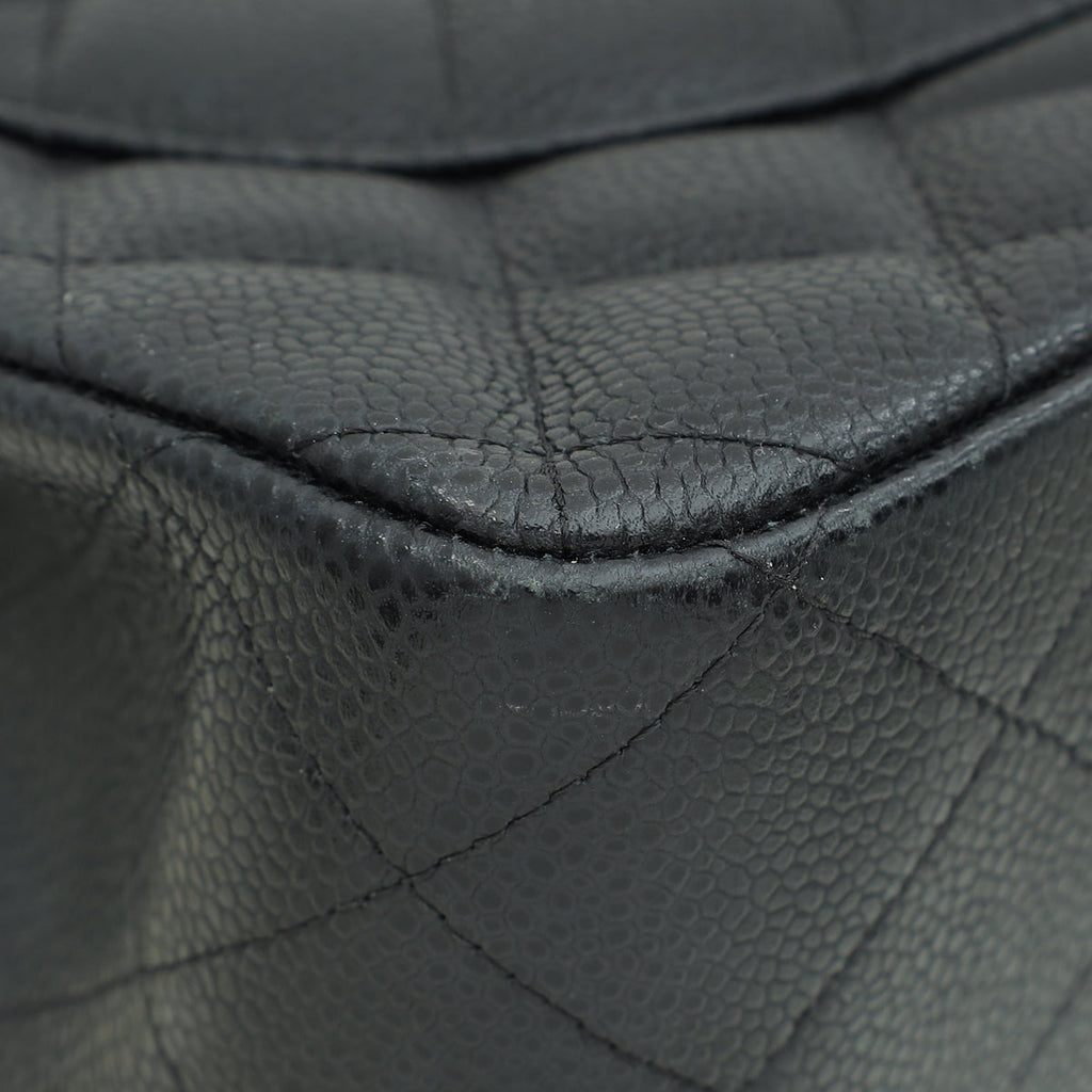 Chanel Black CC Classic Double Flap Jumbo Bag