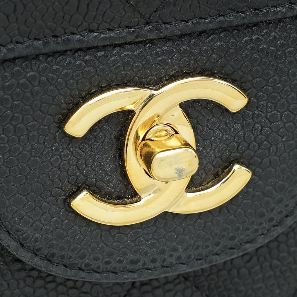 Chanel Black CC Classic Double Flap Jumbo Bag