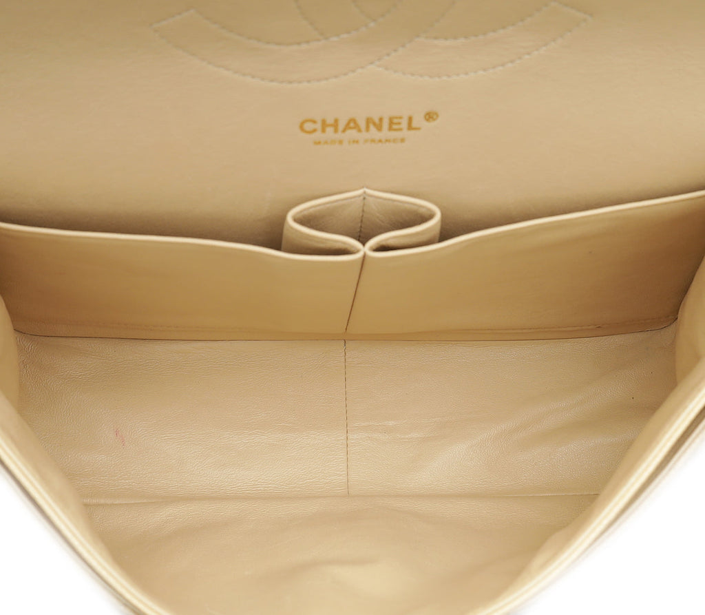 Chanel Beige CC Classic Double Flap Jumbo Bag
