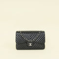 Chanel Black Chevron Classic Double Flap Jumbo Bag