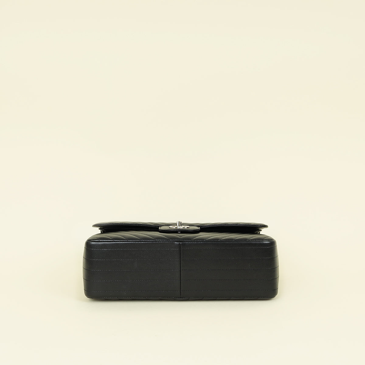 Chanel Black Chevron Classic Double Flap Jumbo Bag