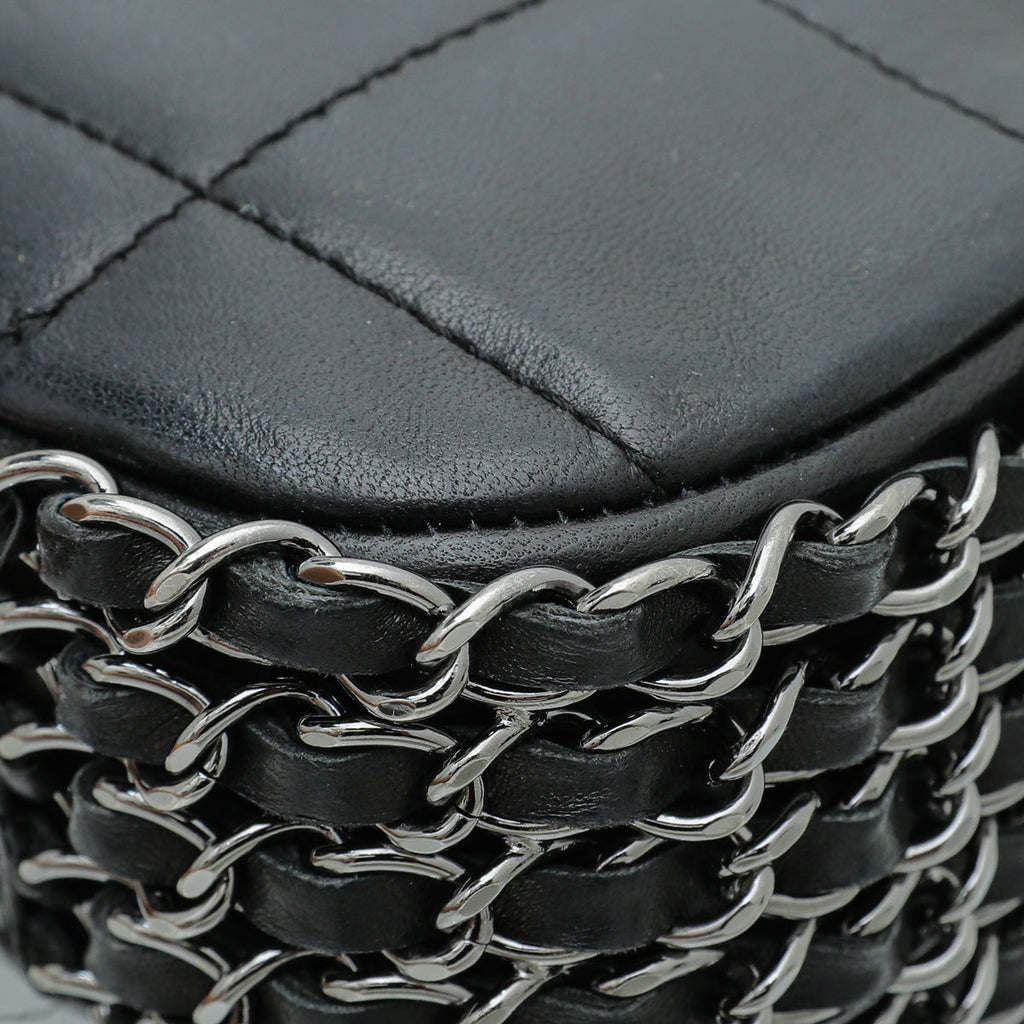 Chanel Black Chocolate Bar Multi Chain Flap Bag