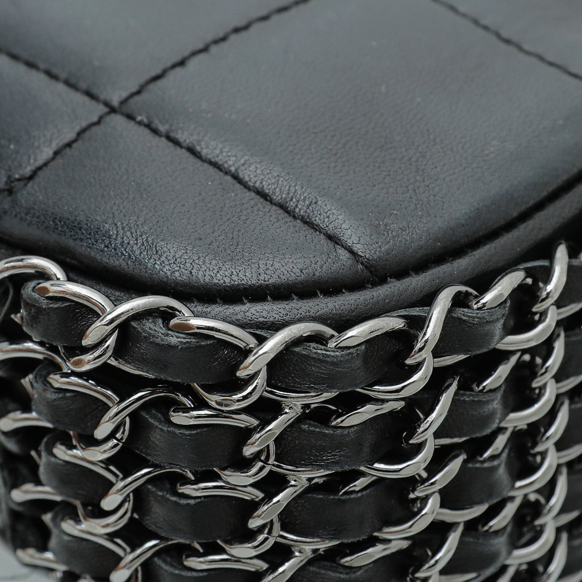 Chanel Black Chocolate Bar Multi Chain Flap Bag