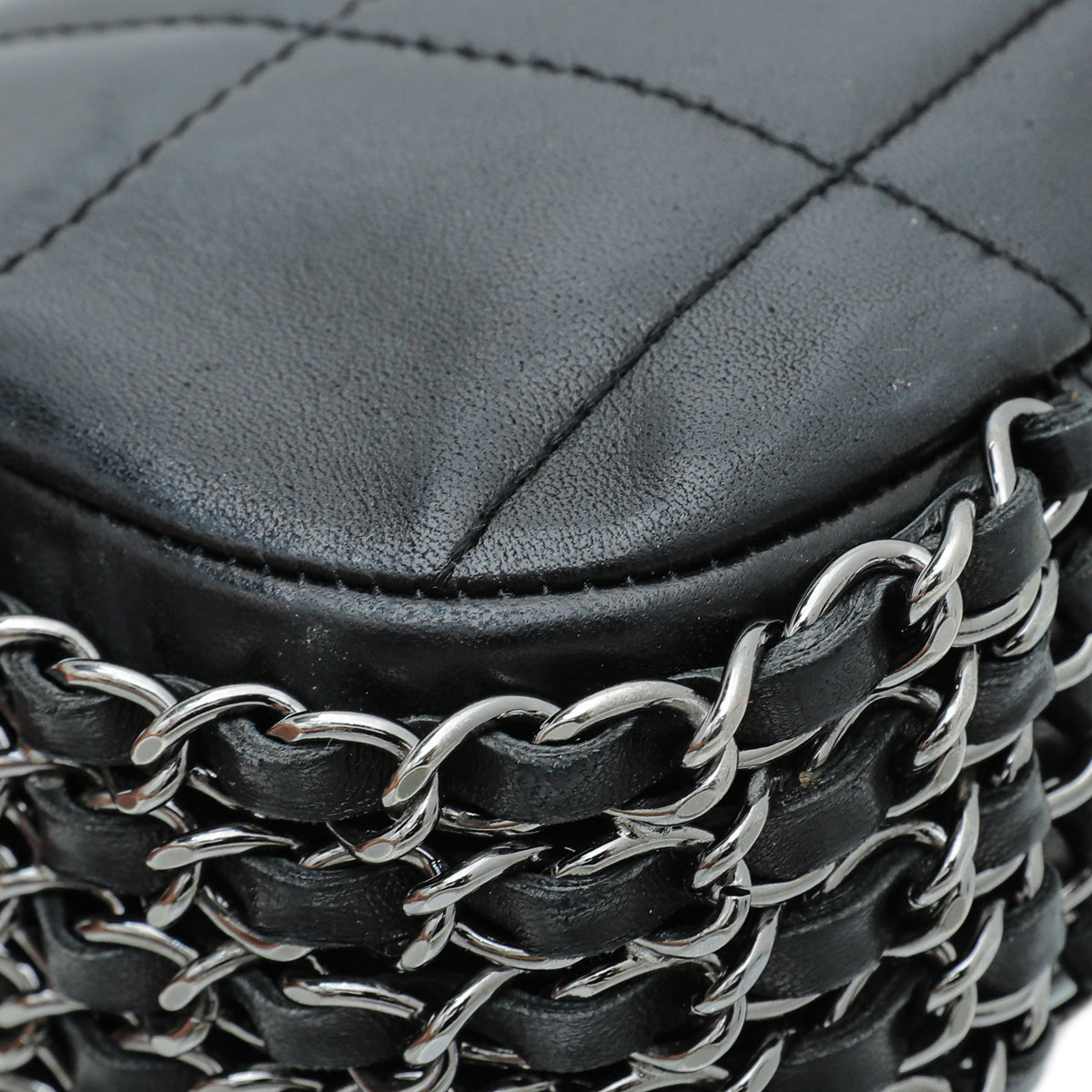 Chanel Black Chocolate Bar Multi Chain Flap Bag