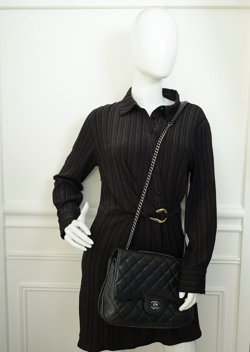 Chanel Black CC Rock in Rome Flap Bag