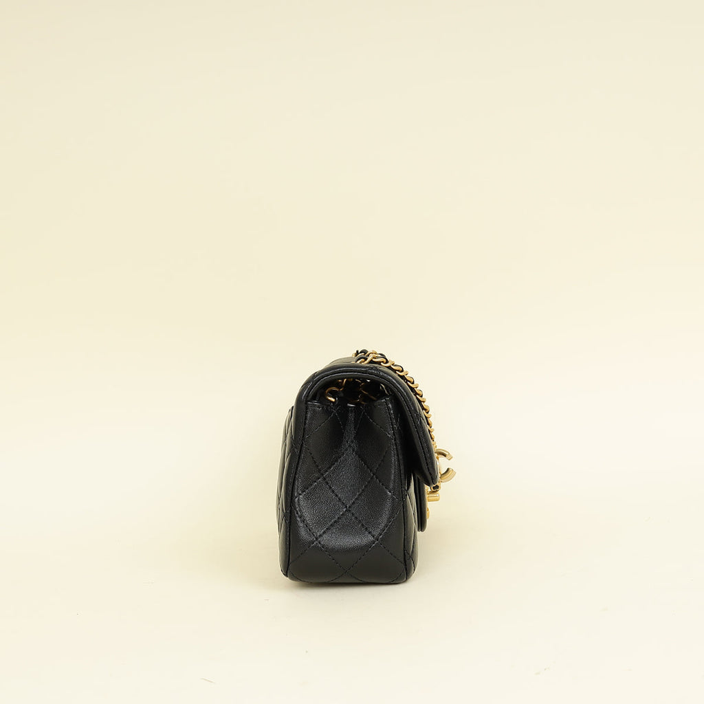 Chanel Black CC Crush Mini Rectangular Flap Bag