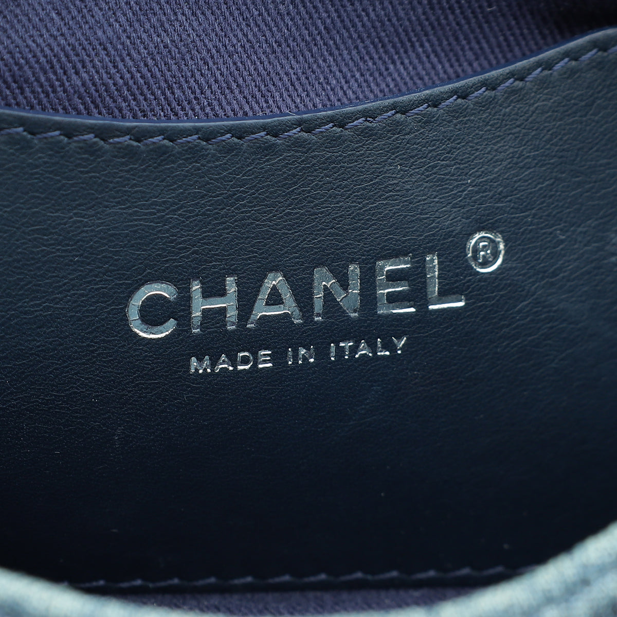 Chanel Blue CC Denim Camelia Embroidered Flap Bag