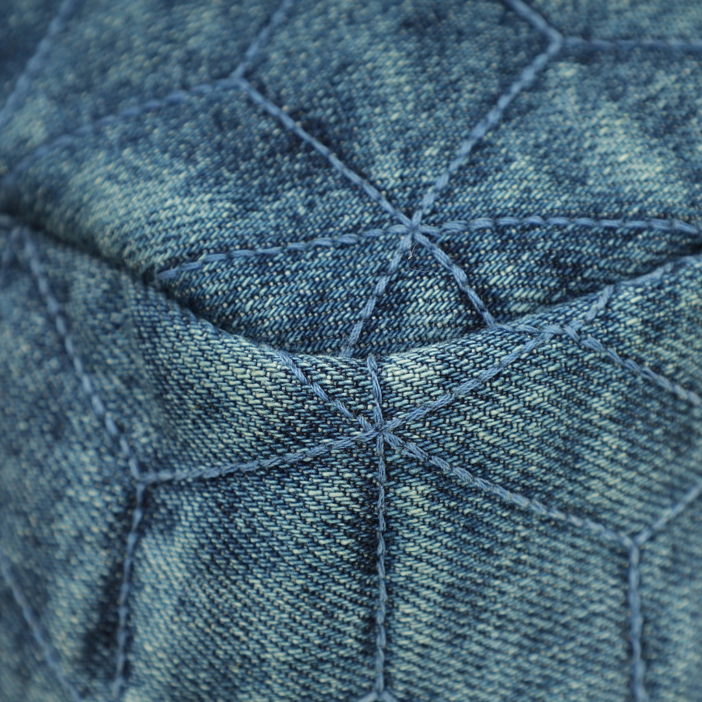 Chanel Blue CC Denim Camelia Embroidered Flap Bag