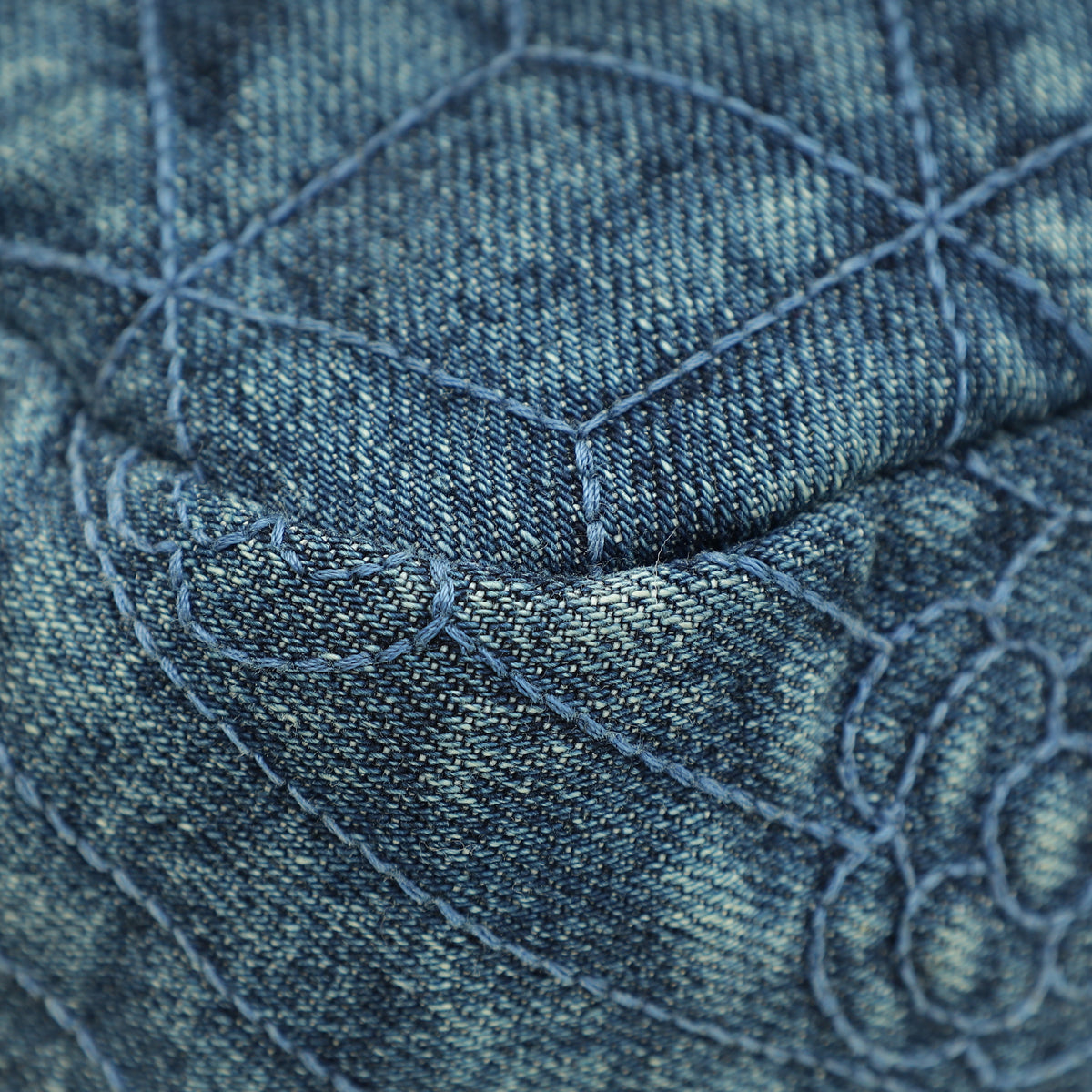 Chanel Blue CC Denim Camelia Embroidered Flap Bag
