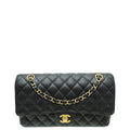 Chanel Black CC Classic Double Flap Medium Bag