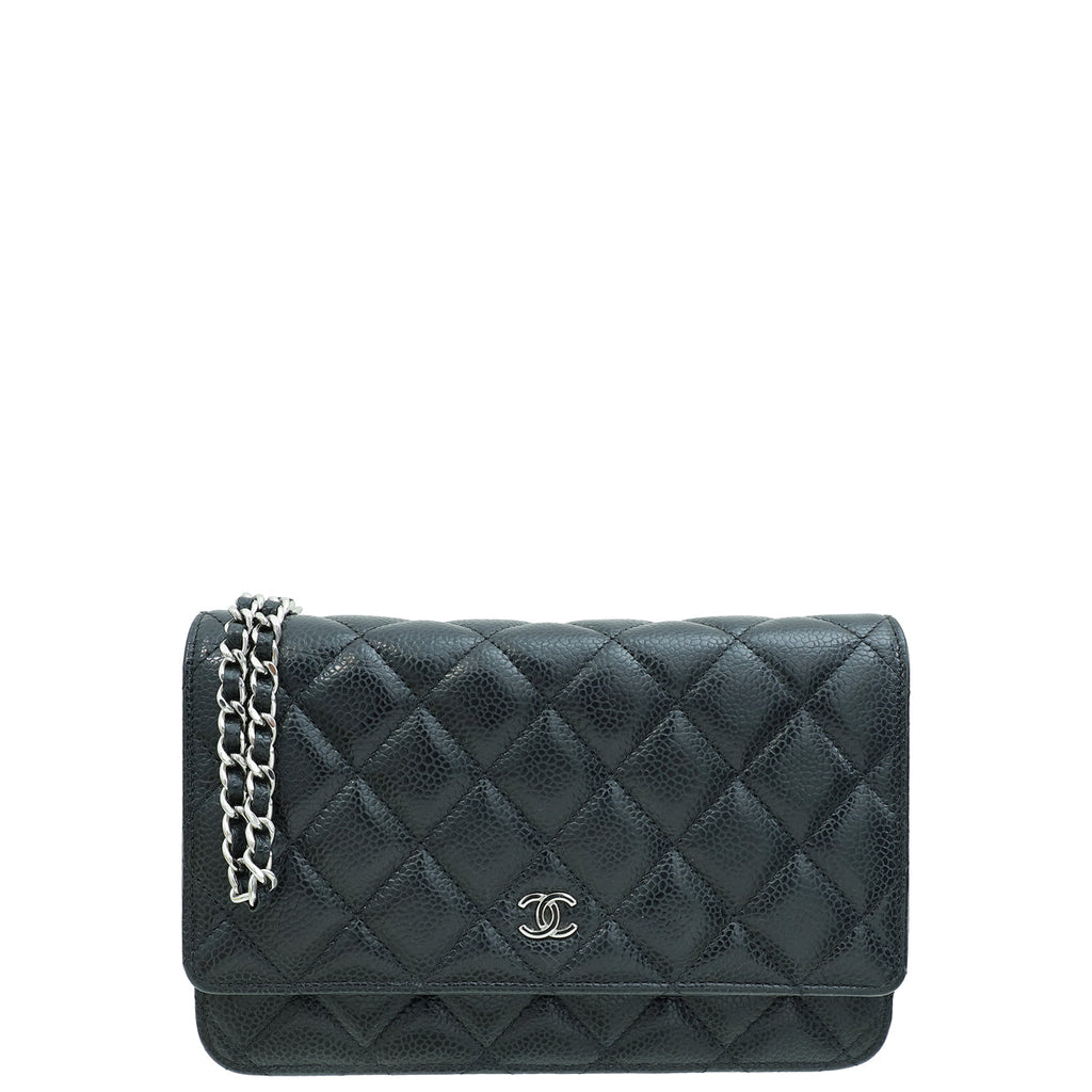 Chanel Black CC Classic Wallet On Chain