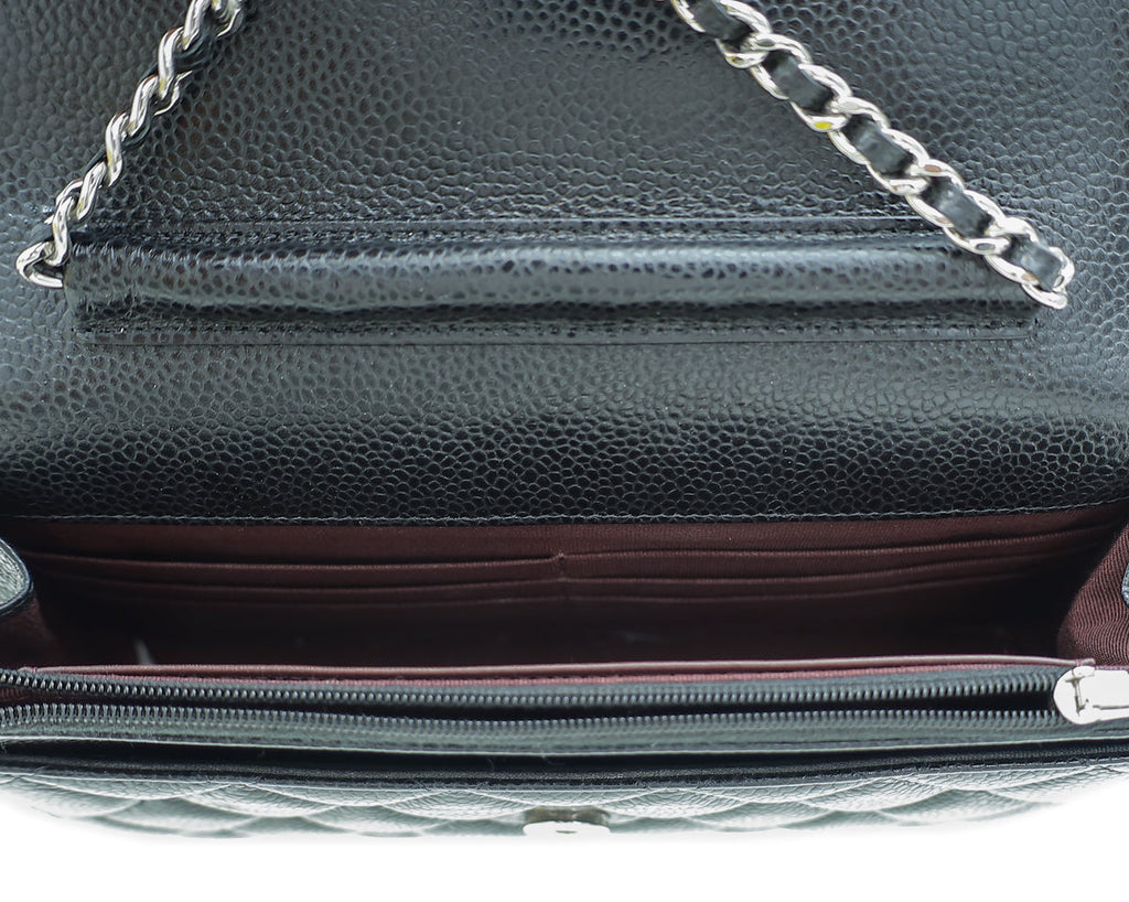 Chanel Black CC Classic Wallet On Chain