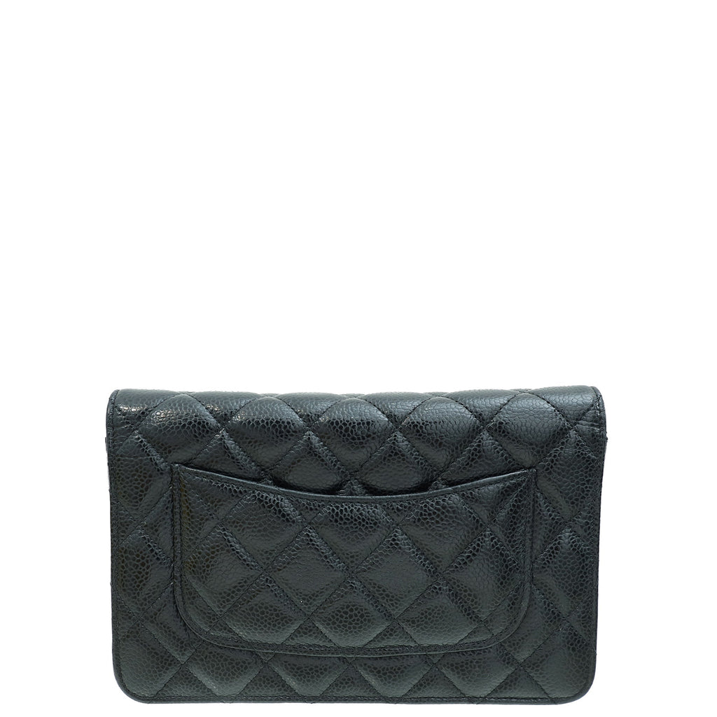 Chanel Black CC Classic Wallet On Chain