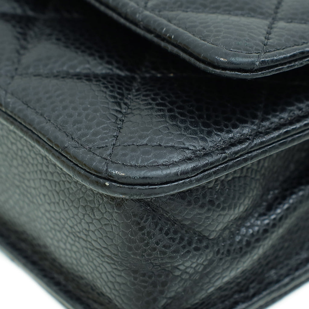 Chanel Black CC Classic Wallet On Chain