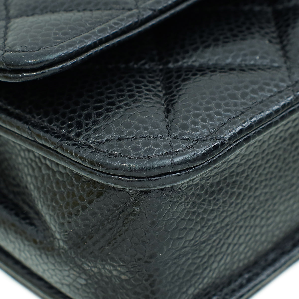 Chanel Black CC Classic Wallet On Chain