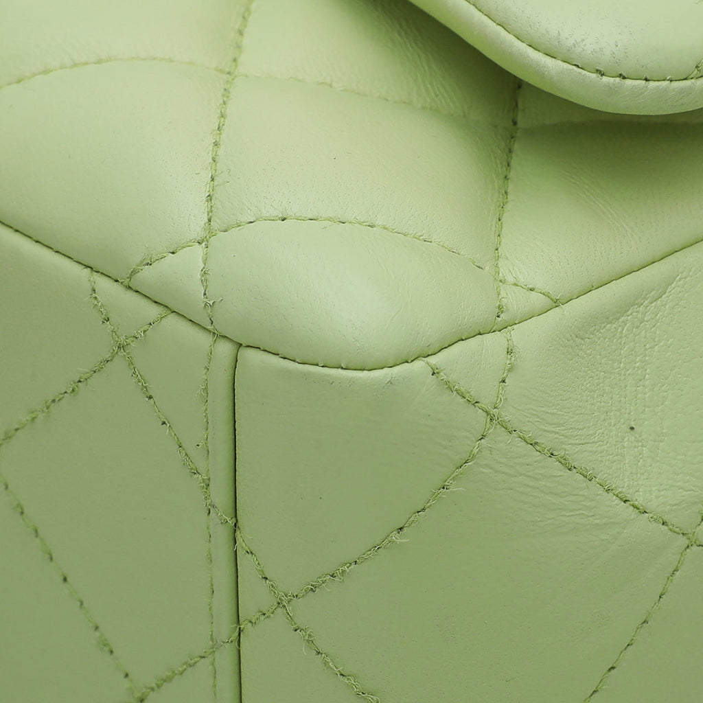 Chanel Lime CC Classic Double Flap Maxi Bag