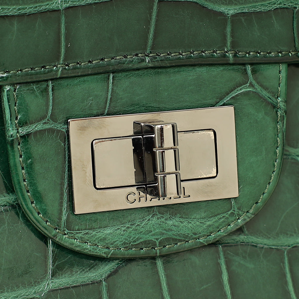 Chanel Forest Green Crocodile 2.55 Reissue Double Flap 227 Bag