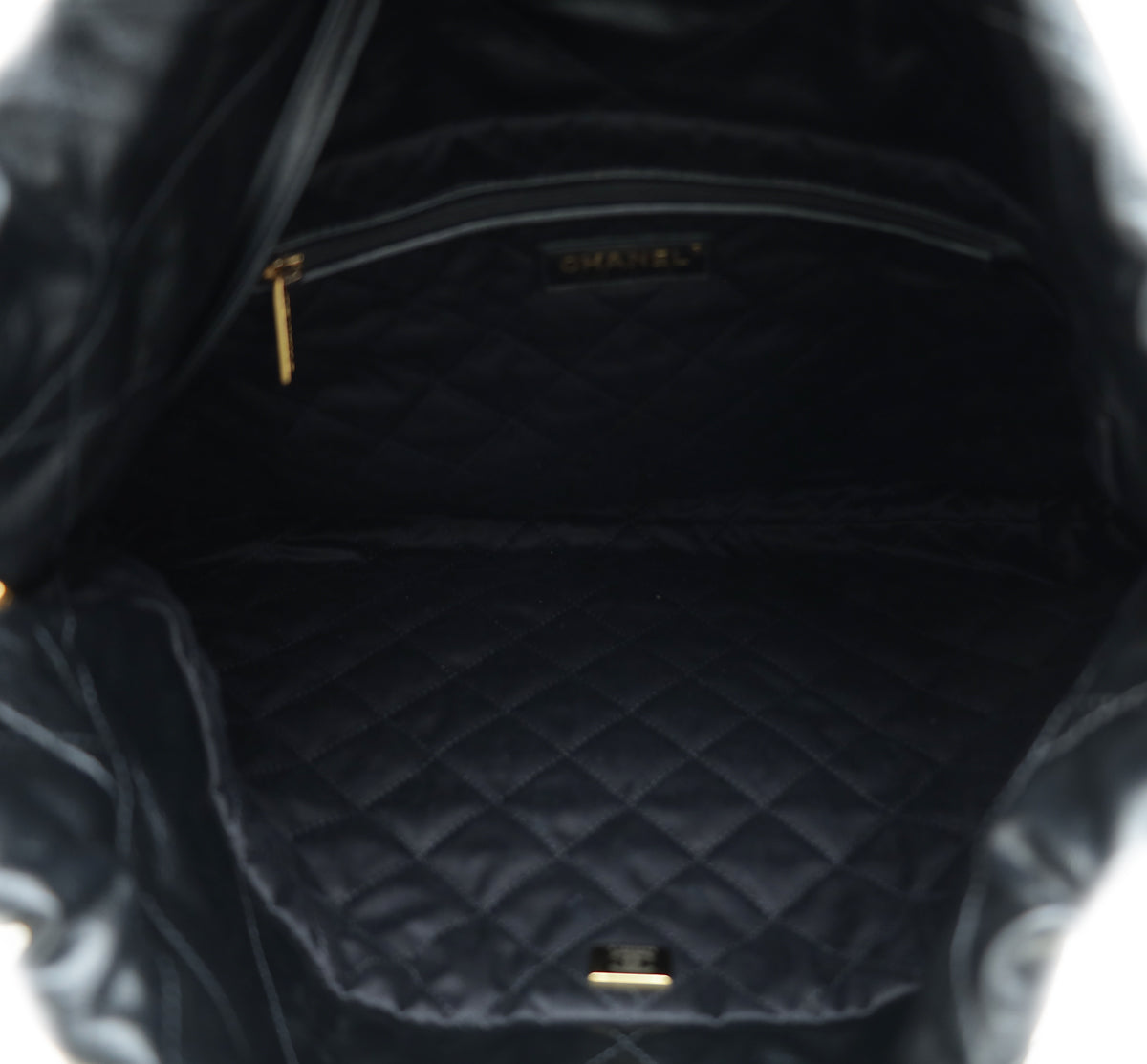 Chanel Black 22 Small Shiny Hobo Bag